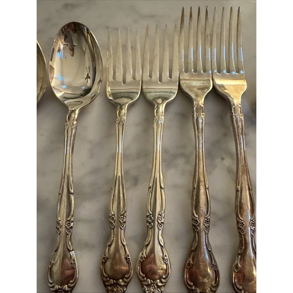Affection Oneida Community  Pieces Some New  Silverplate Flatware Set-9 Pieces